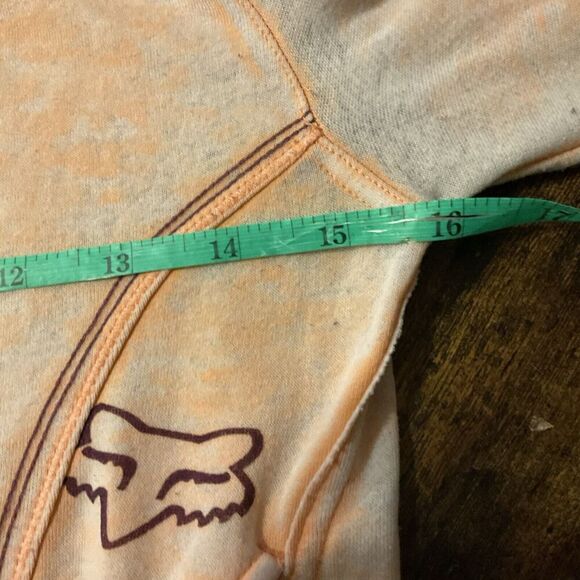 Fox Pullover Hoodie‎ Womens Sz M Light Orange Y2K Racing Moto Logo Burnout - Picture 8 of 13